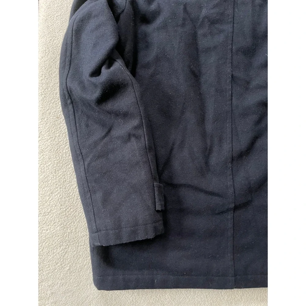 Tommy Hilfiger Duffle‎ Coat Mens Small Navy Blue Wool Blend Toggle Hooded Jacket